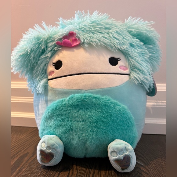 12” Joelle the Bigfoot with flower Squishmallow - NOTE:  HAS TWO LEFT FEET - Picture 1 of 3